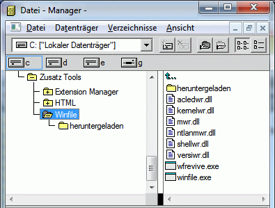 Verzeichnisbaum im Dateimanager